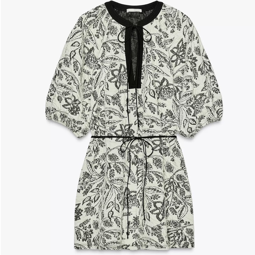🎉SALE🎉NWT ZARA BELTED JACQUARD DRESS